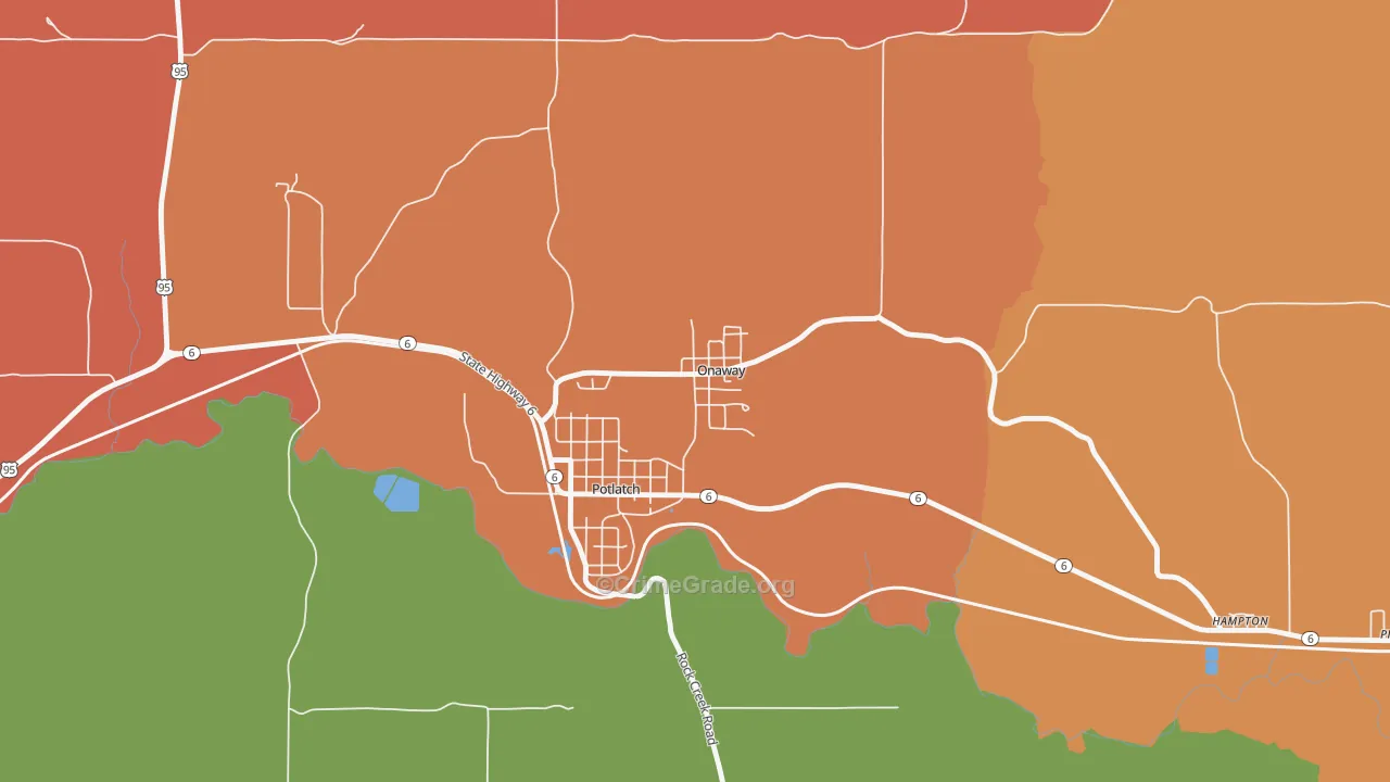 Onaway, ID Map of Murder Rates
