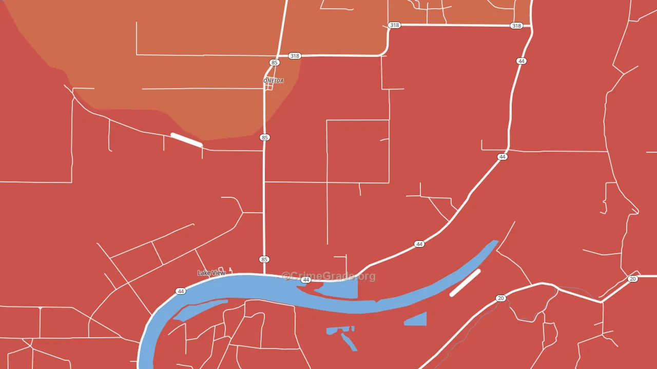 Oneida, AR Map of Murder Rates