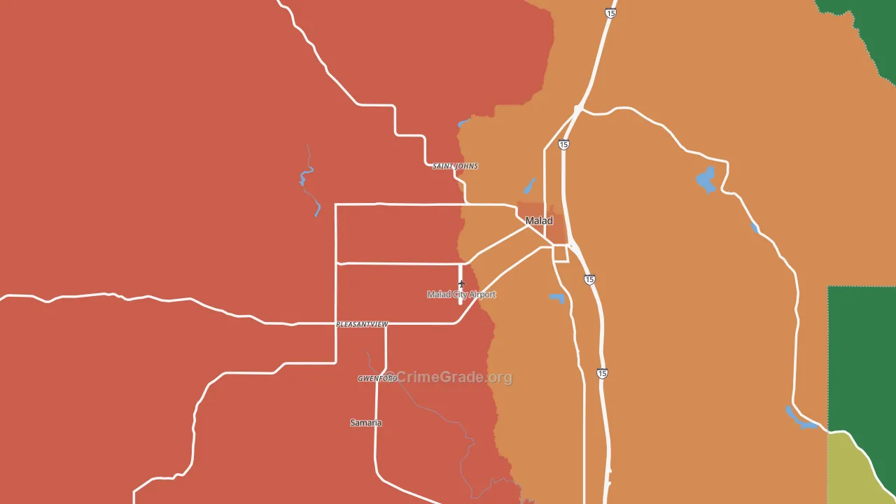 Oneida County, ID Map of Murder Rates