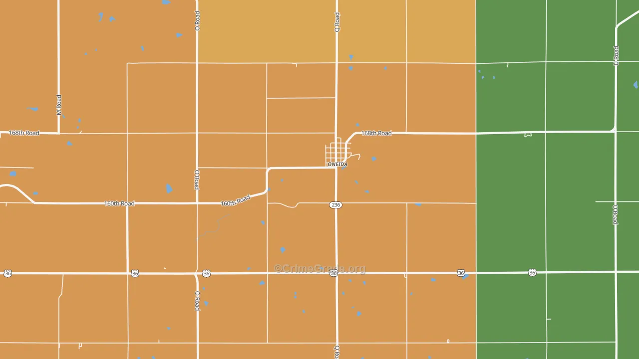 Oneida, KS Map of Murder Rates