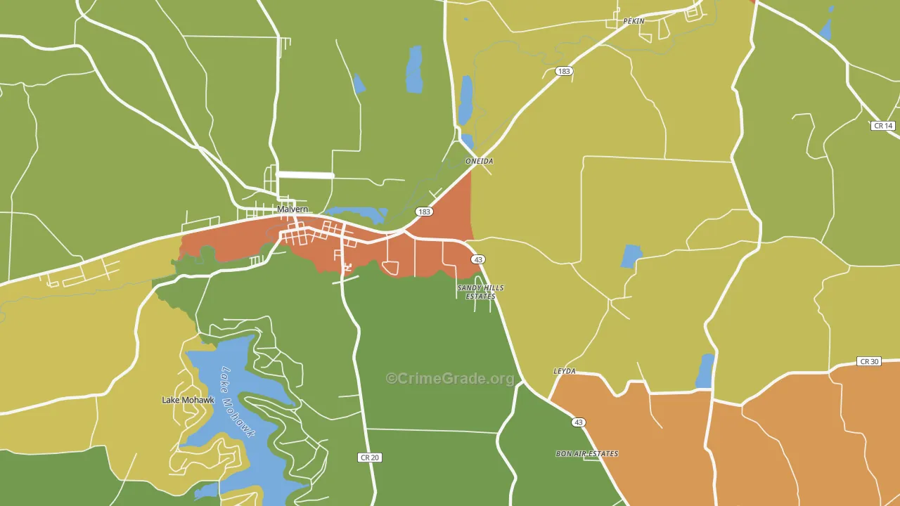 Oneida, OH Map of Murder Rates