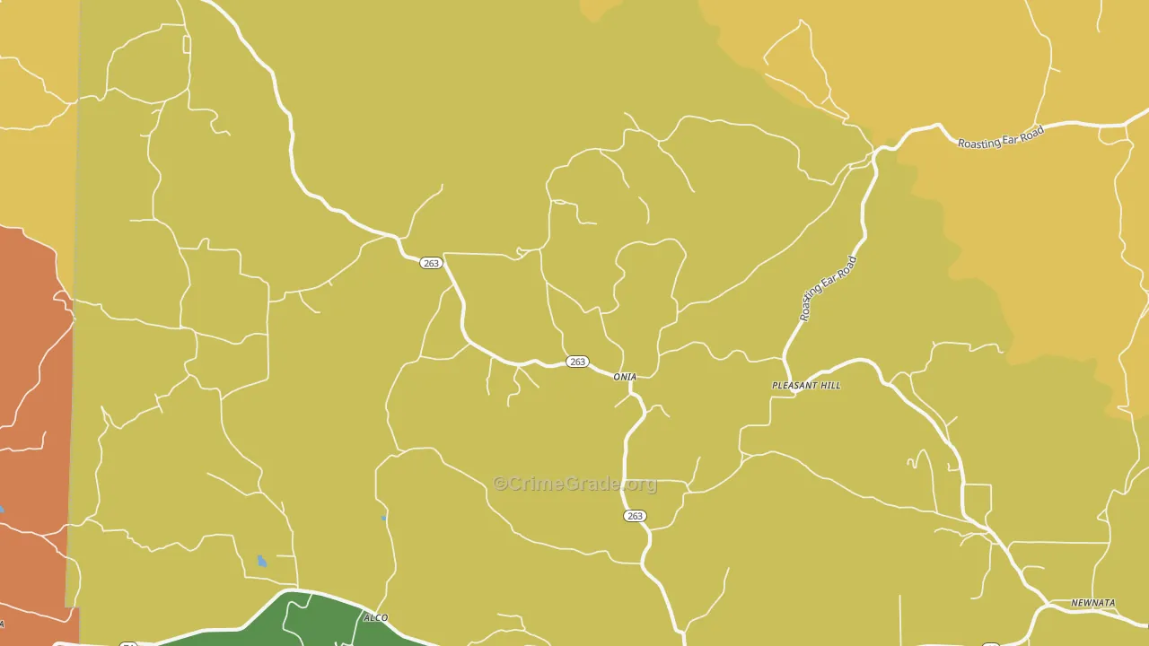 Onia, AR Map of Murder Rates
