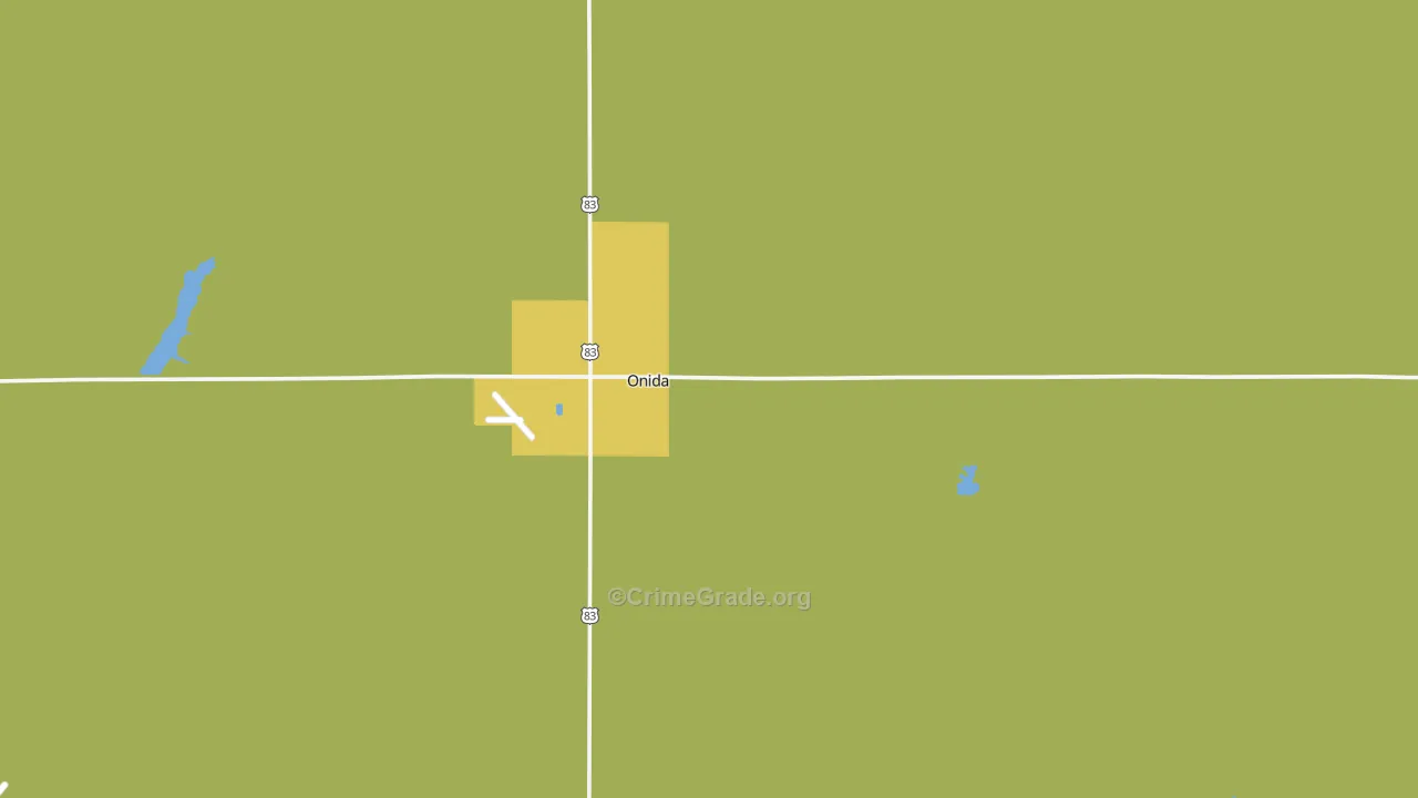 Onida, SD Map of Murder Rates