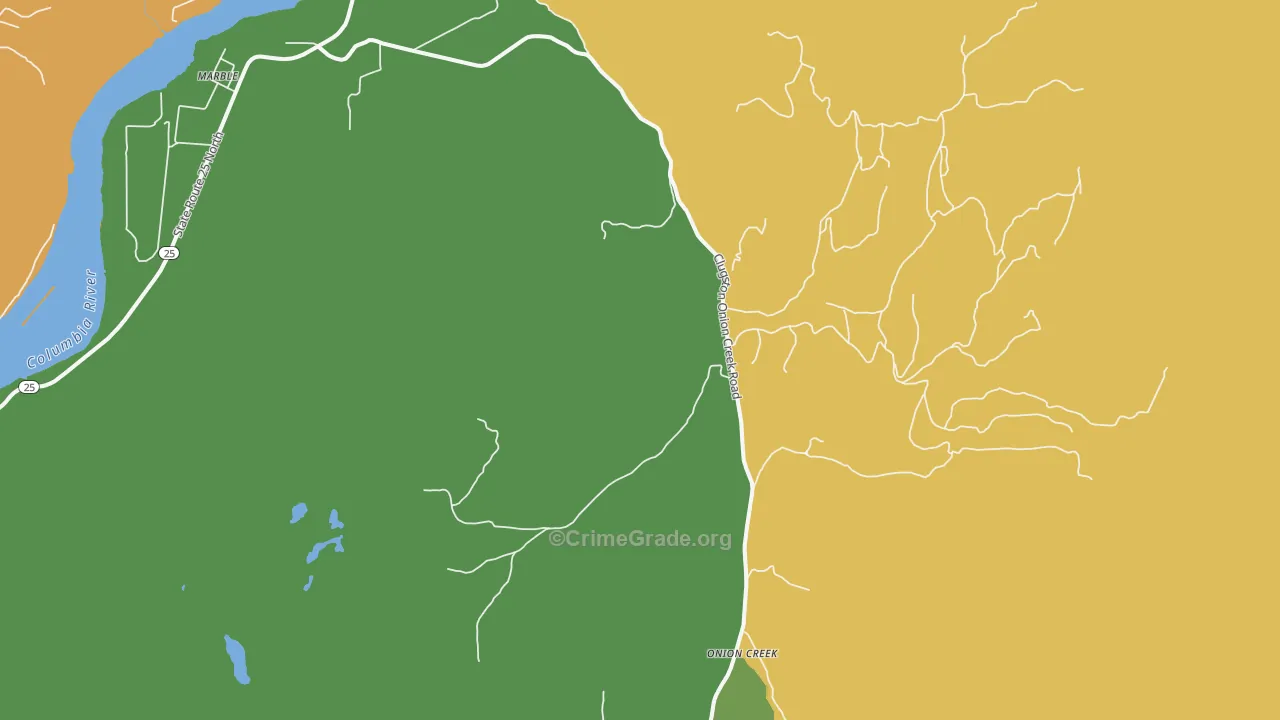 Onion Creek, WA Map of Murder Rates