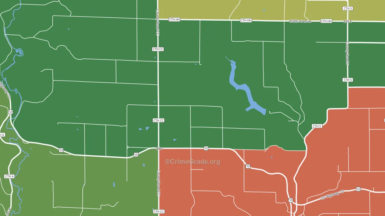 Ono, WI Map of Murder Rates