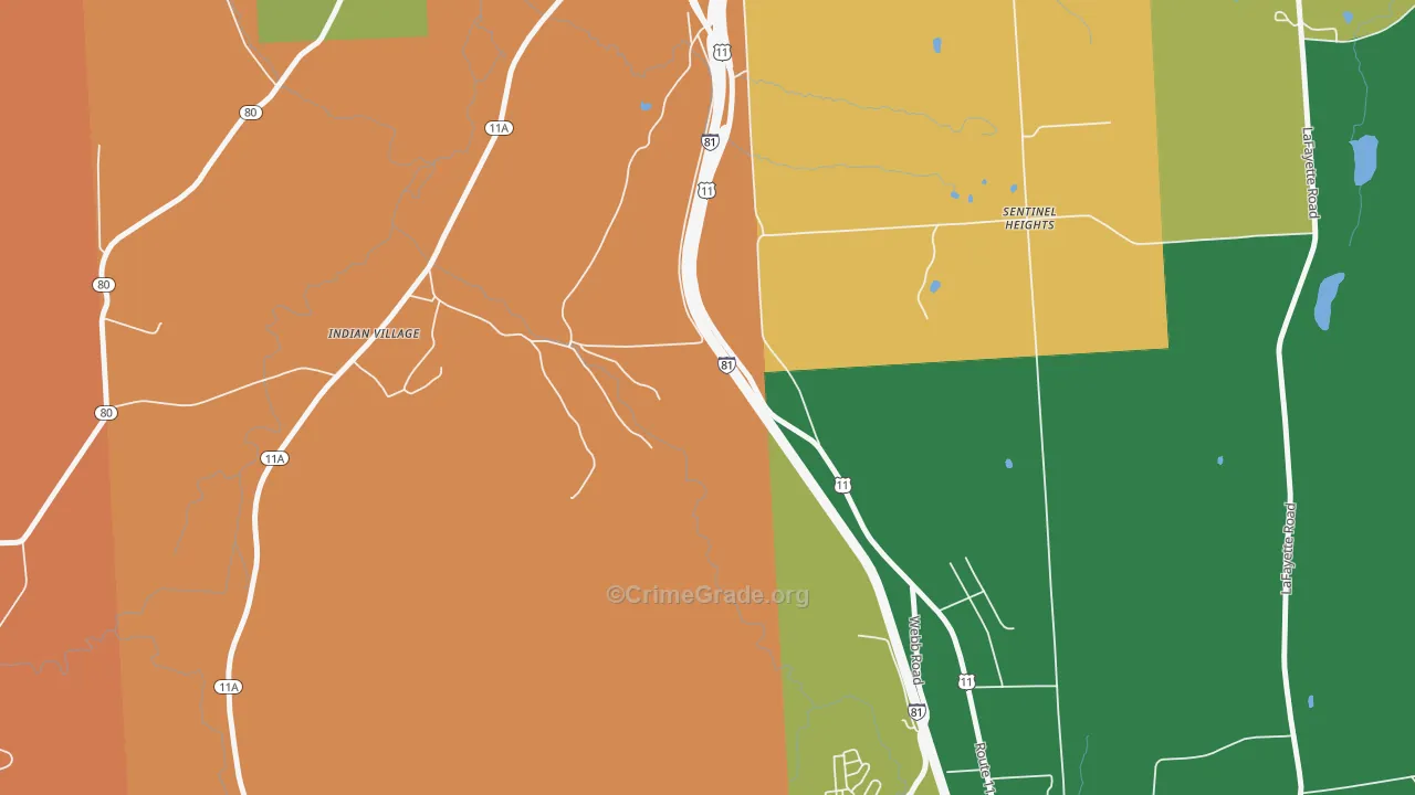 Onondaga, NY Map of Murder Rates