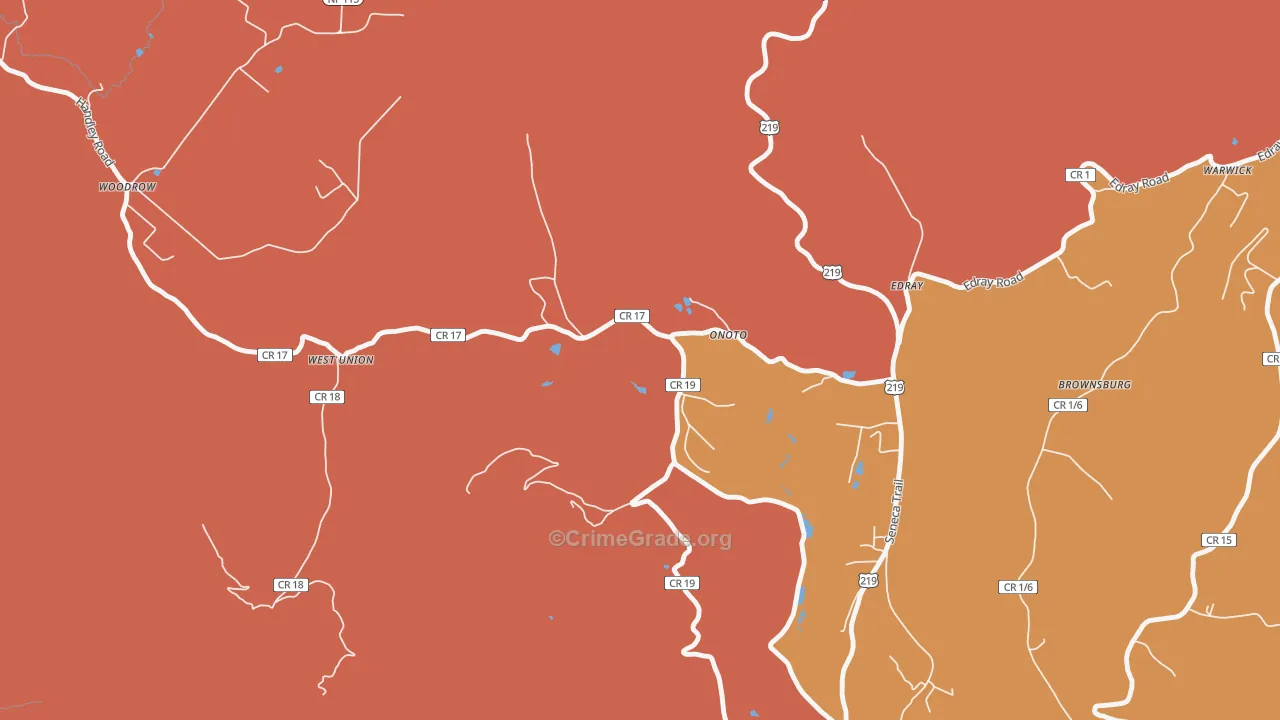 Onoto, WV Map of Murder Rates