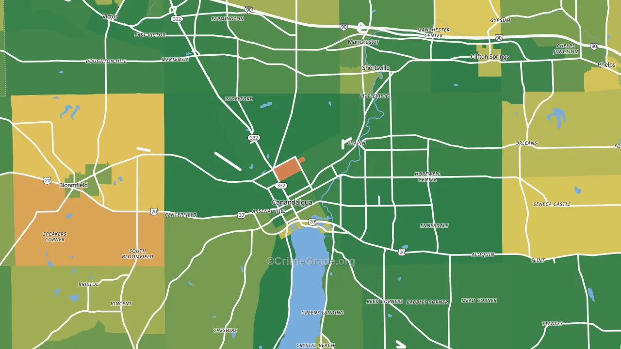 Ontario County, NY Map of Murder Rates