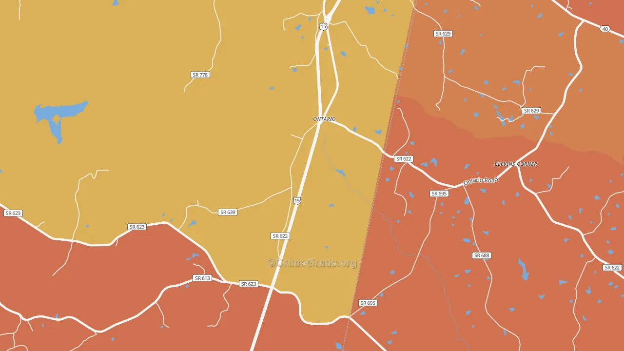 Ontario, VA Map of Murder Rates