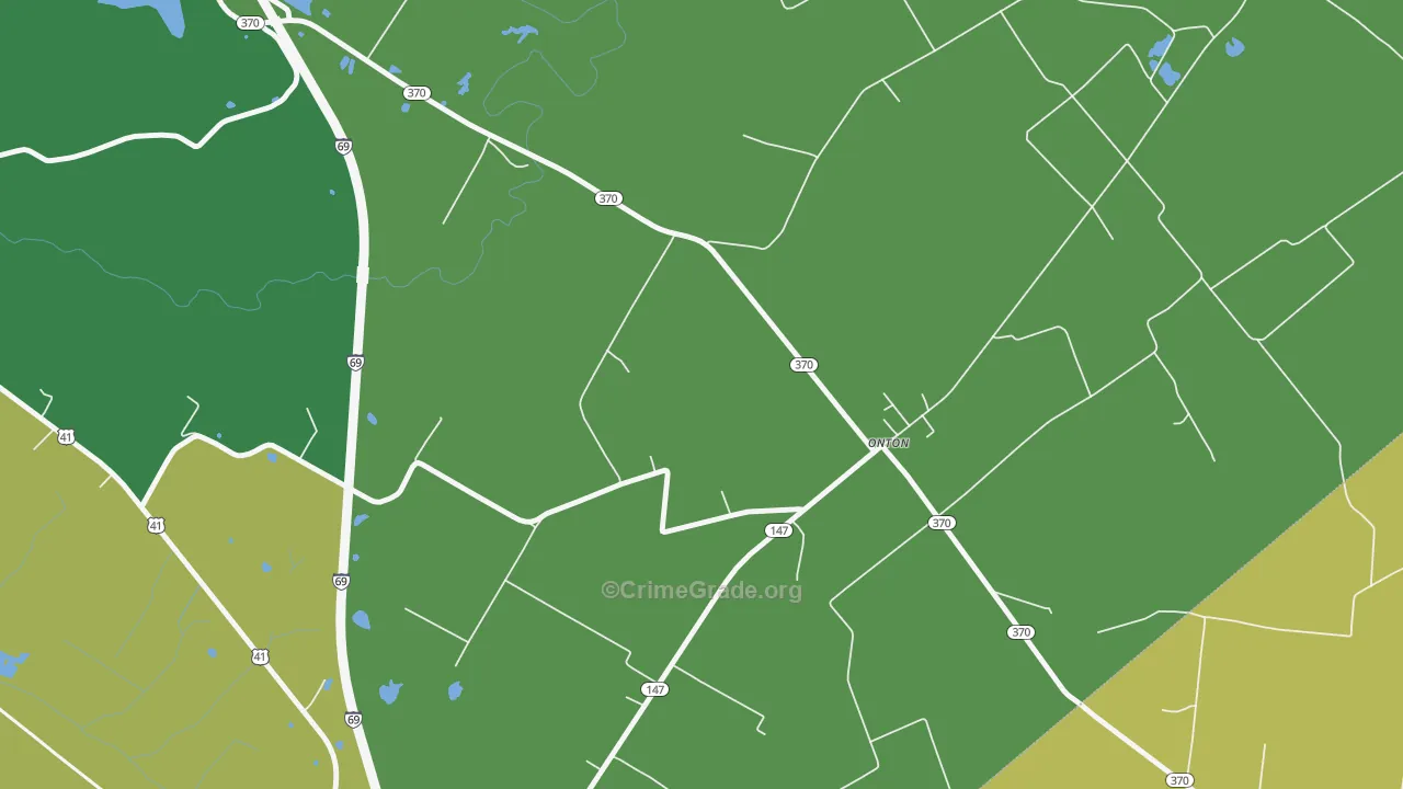 Onton, KY Map of Murder Rates