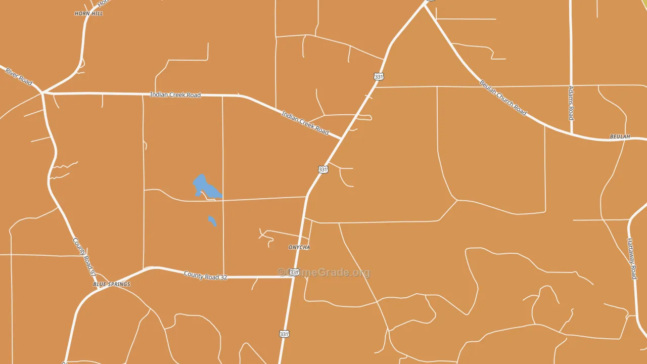 Onycha, AL Map of Murder Rates