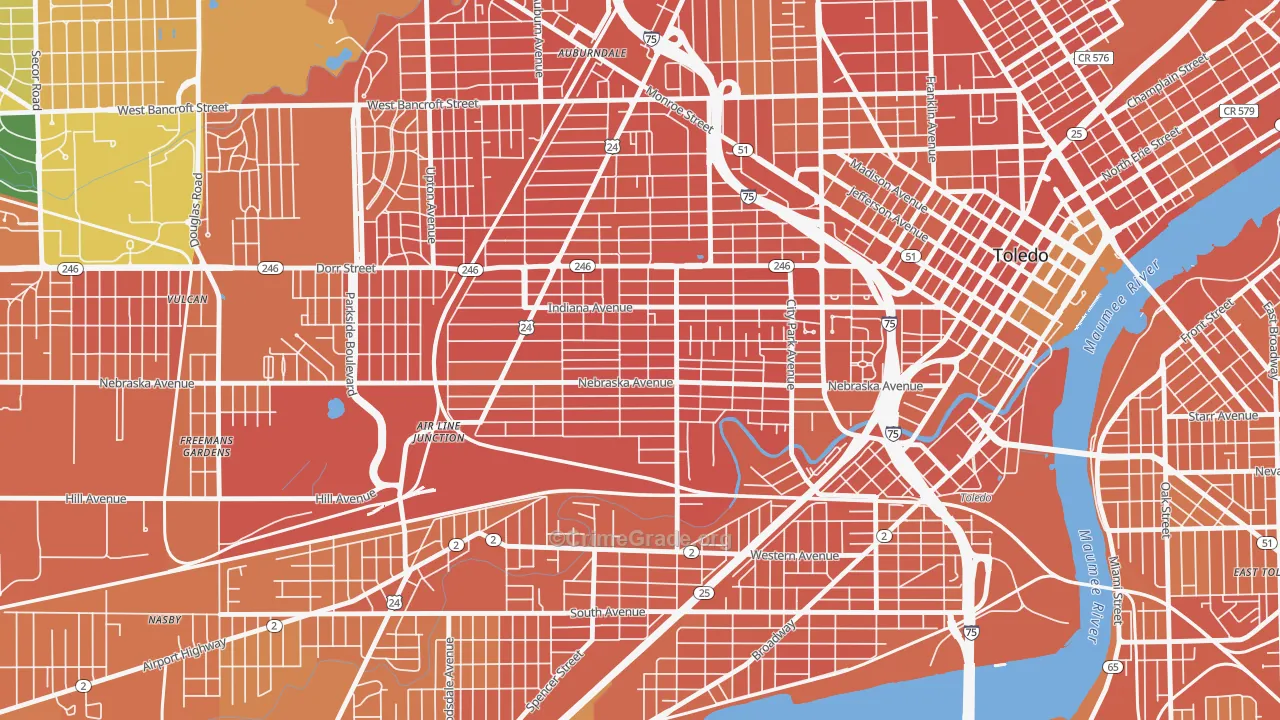 Onyx, Toledo, OH Map of Murder Rates