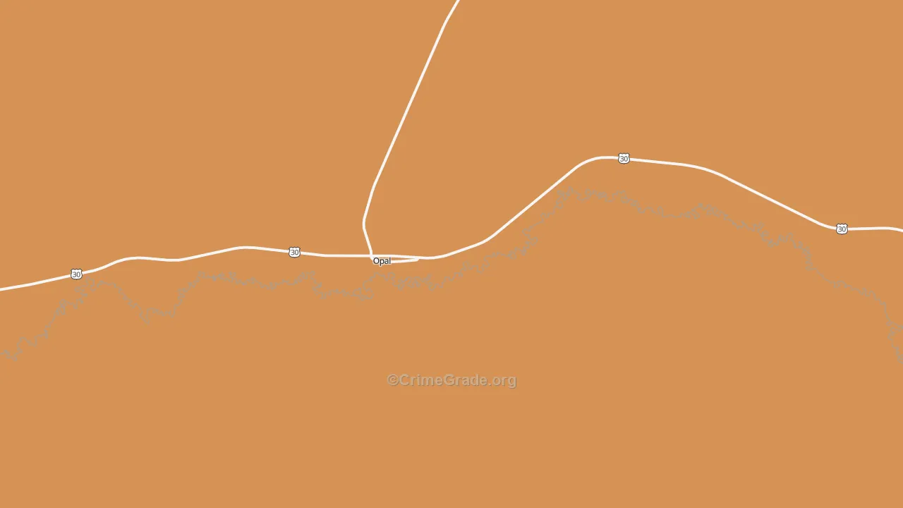 Opal, WY Map of Murder Rates