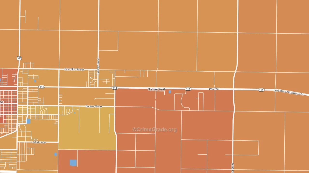 Opdyke West, TX Map of Murder Rates