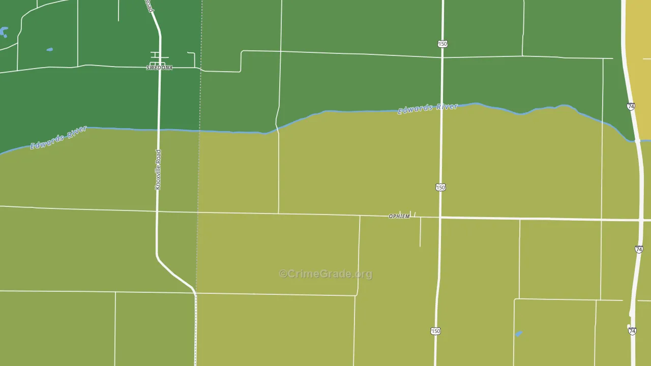 Opheim, IL Map of Murder Rates