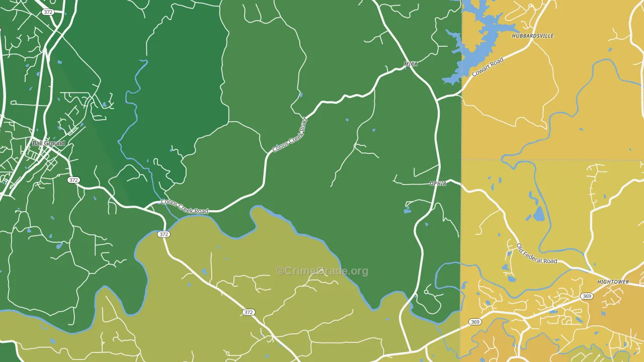 Ophir, GA Map of Murder Rates