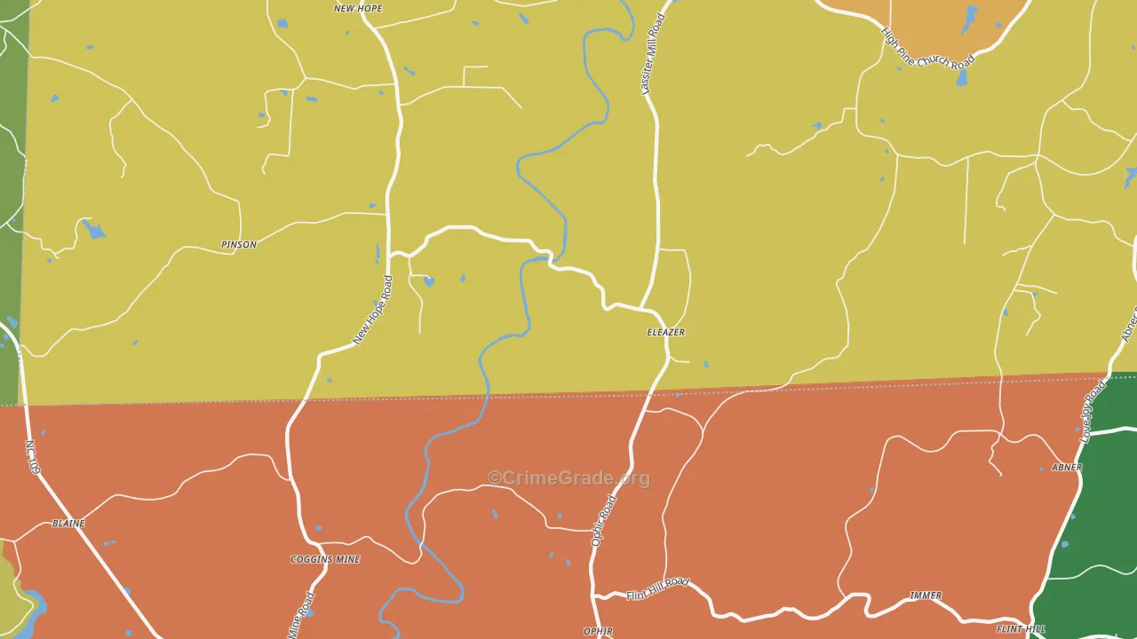 Ophir, NC Map of Murder Rates