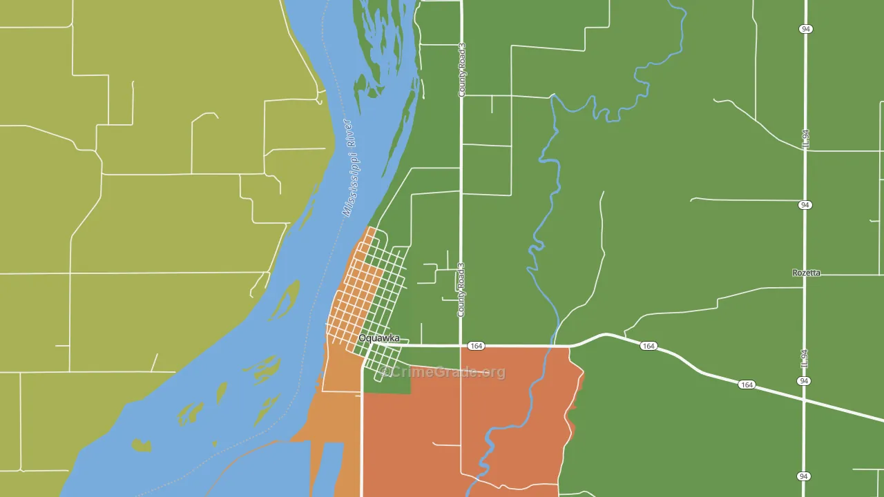Oquawka, IL Map of Murder Rates
