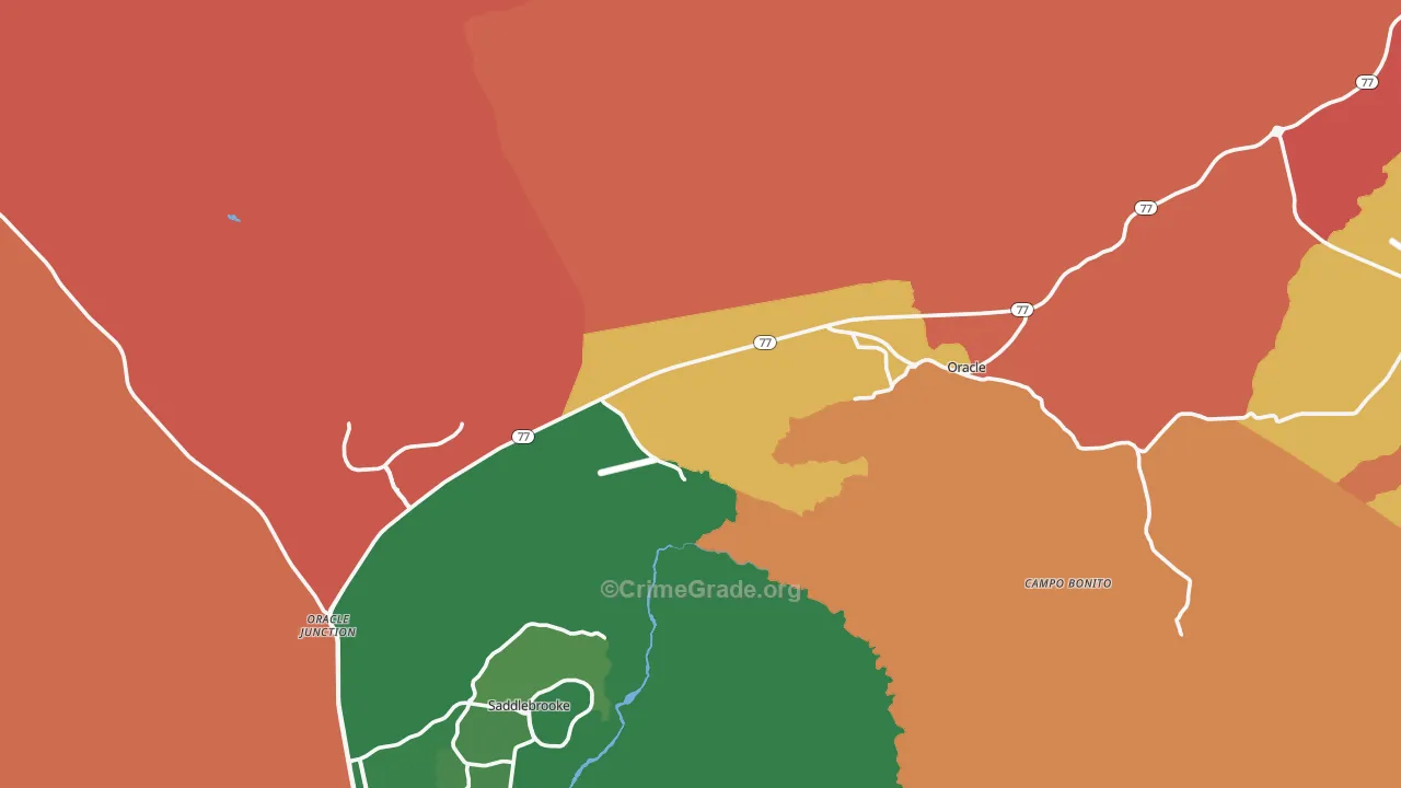 Oracle, AZ Map of Murder Rates