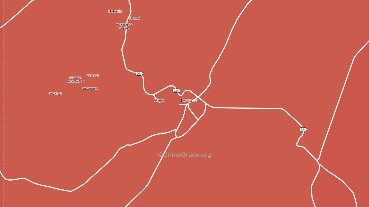 Oraibi, AZ Map of Murder Rates
