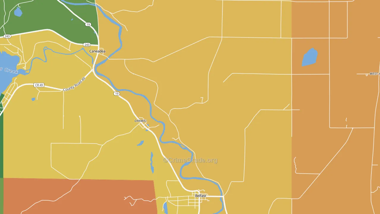 Oramel, NY Map of Murder Rates