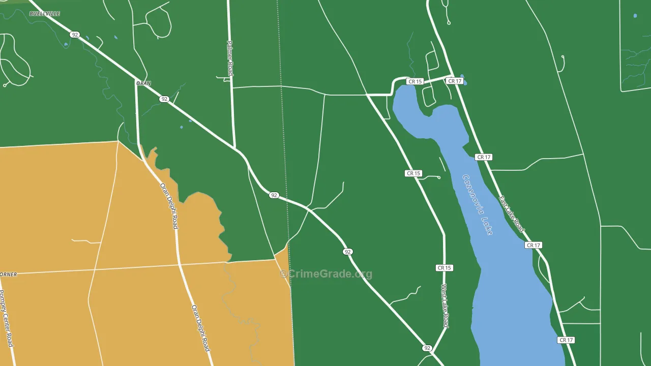 Oran, NY Map of Murder Rates