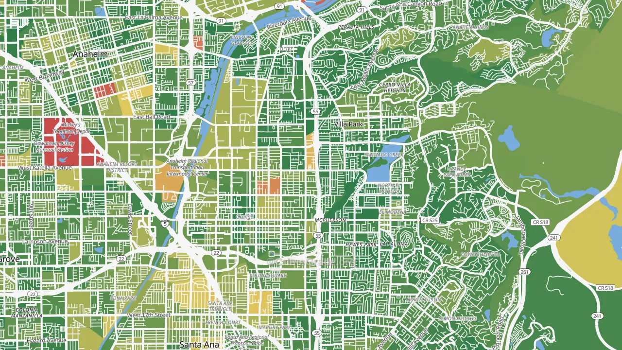 Orange, CA Map of Murder Rates