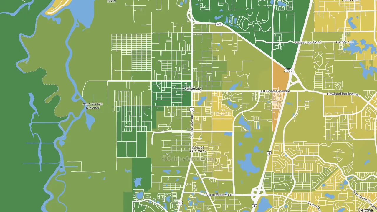 Orange City, FL Map of Murder Rates