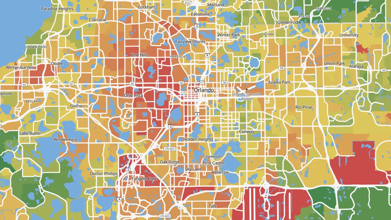 Orange County, FL Map of Murder Rates