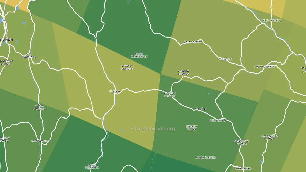 Orange County, VT Map of Murder Rates