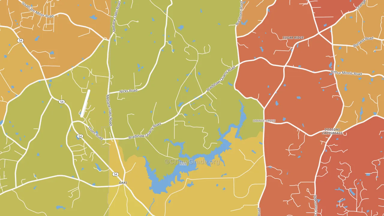 Orange Grove, NC Map of Murder Rates