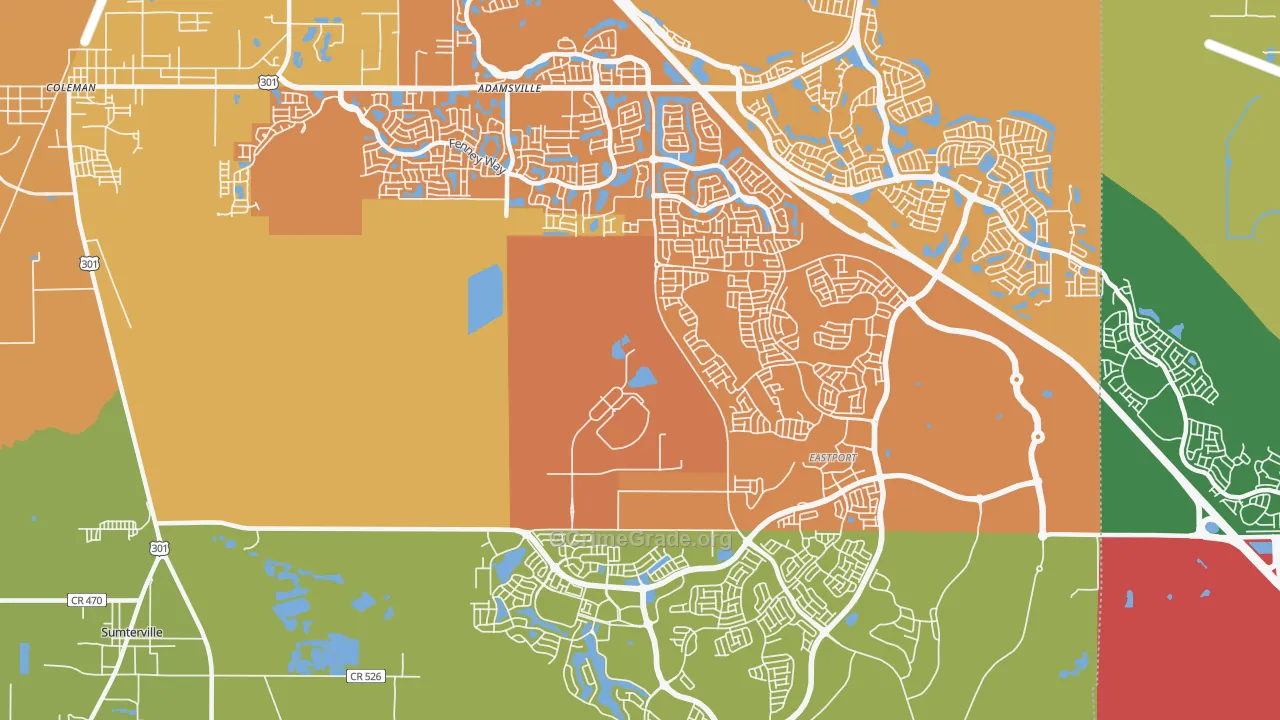 Orange Home, FL Map of Murder Rates