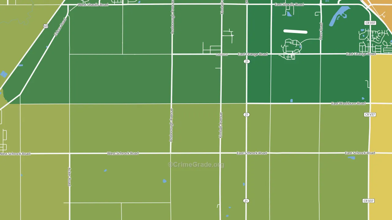 Orange, IA Map of Murder Rates