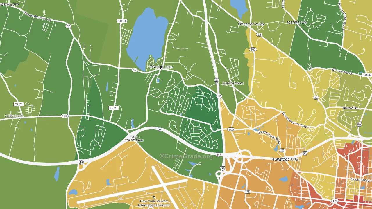 Orange Lake, NY Map of Murder Rates