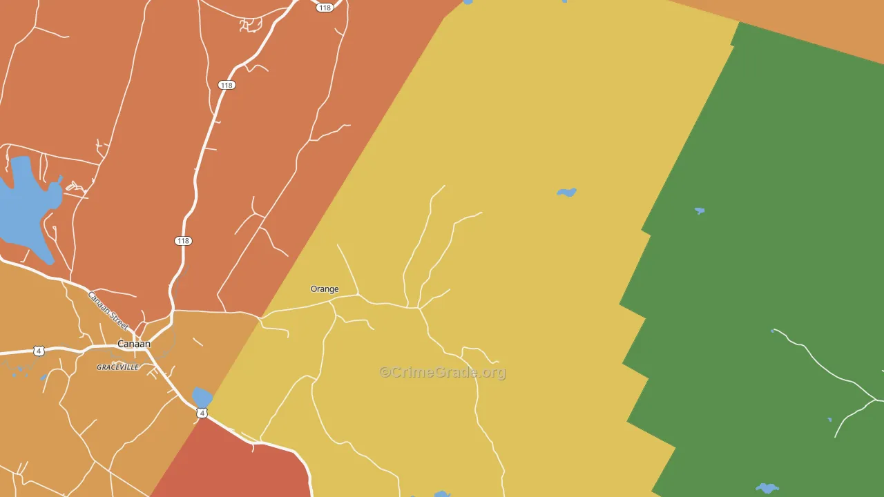 Orange, NH Map of Murder Rates