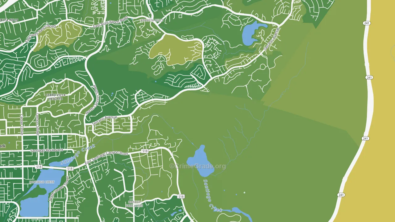 Orange Park Acres, CA Map of Murder Rates