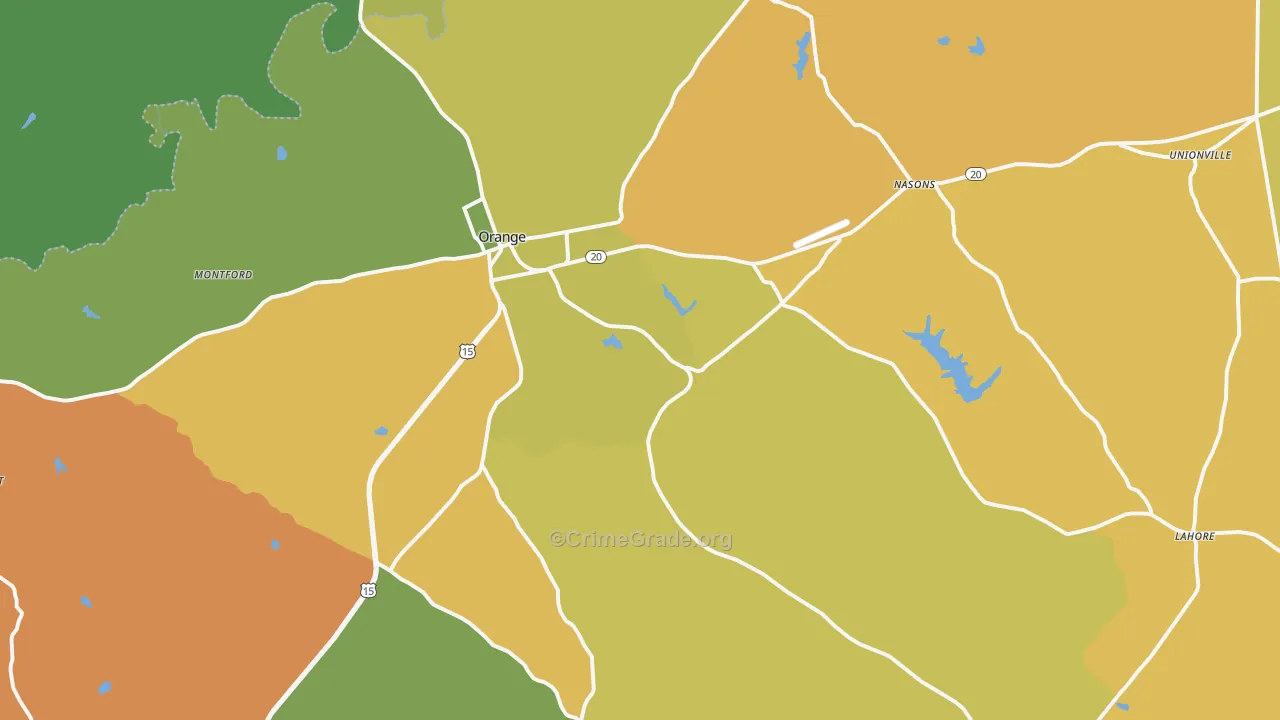 Orange, VA Map of Murder Rates
