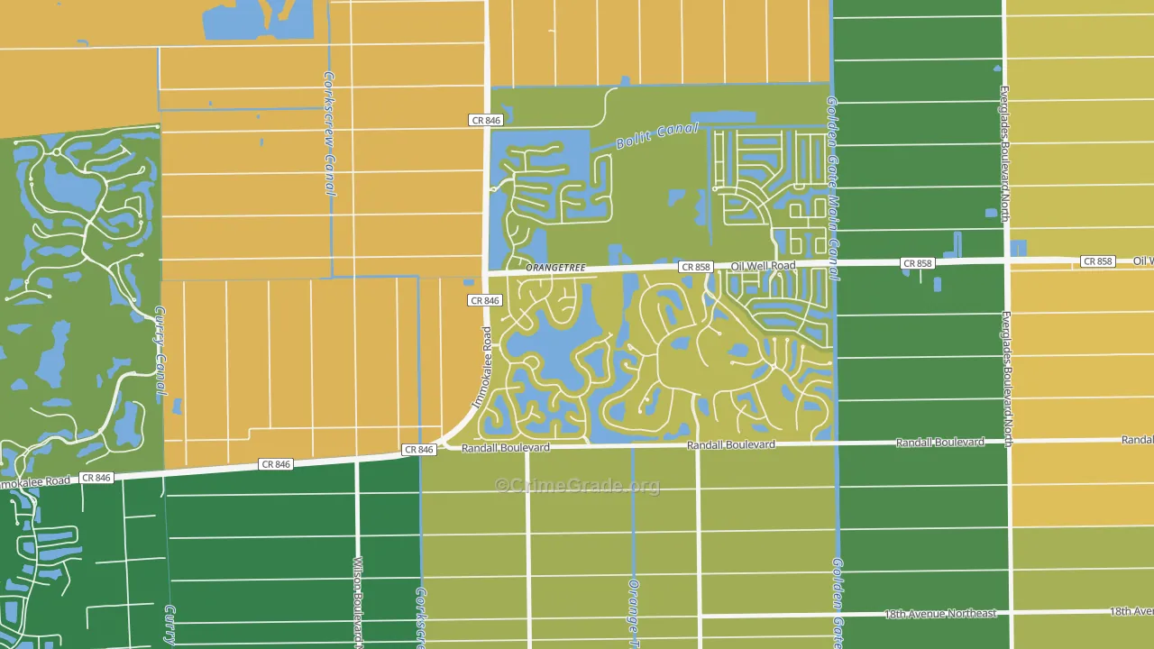 Orangetree, Naples, FL Map of Murder Rates