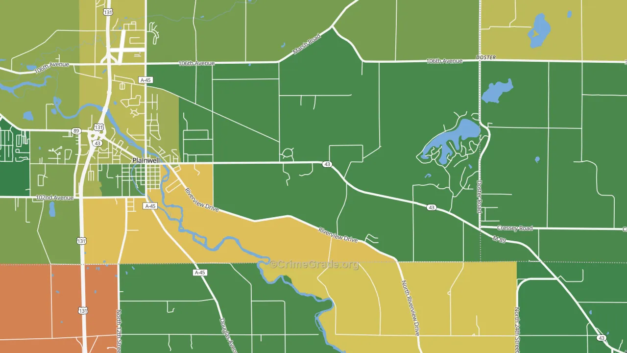 Orangeville, MI Map of Murder Rates