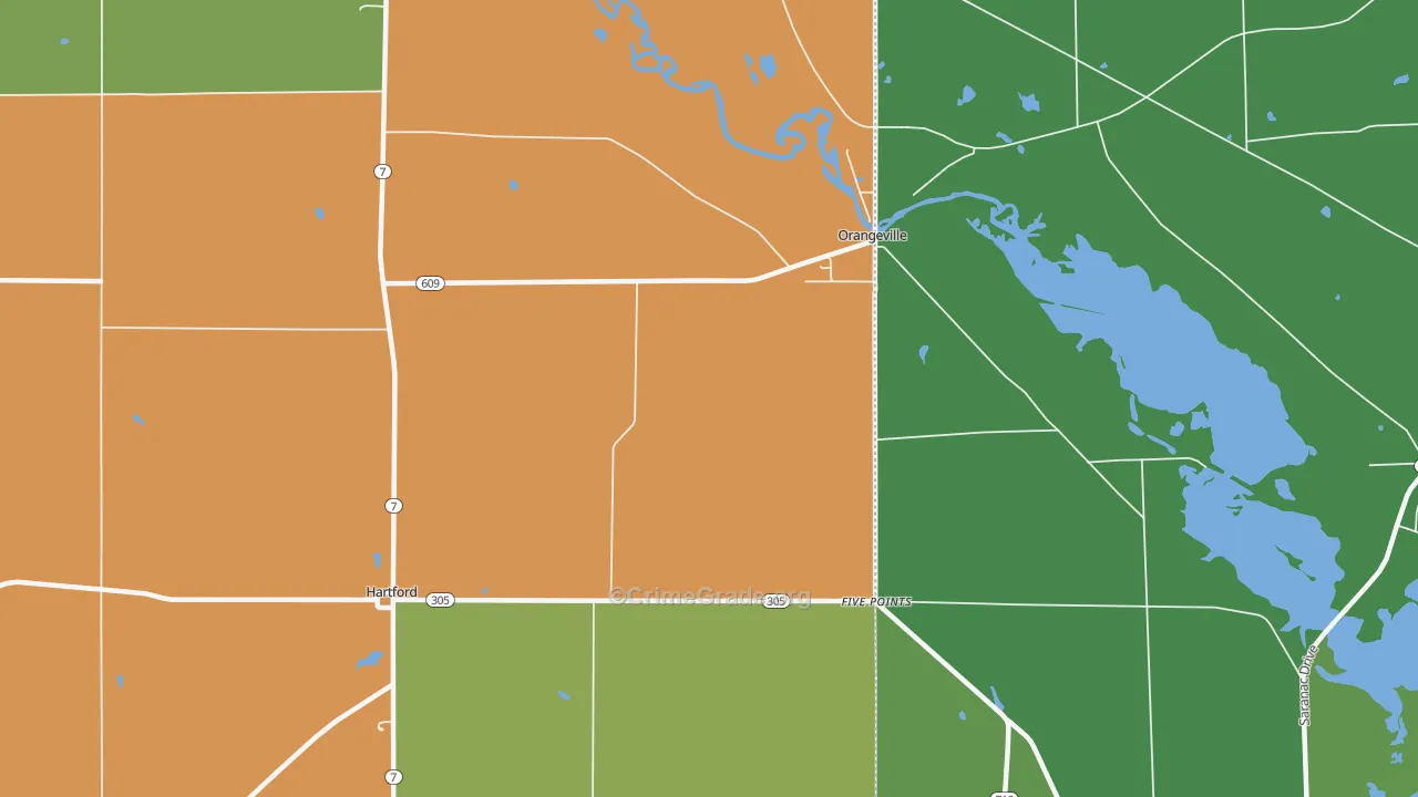 Orangeville, OH Map of Murder Rates