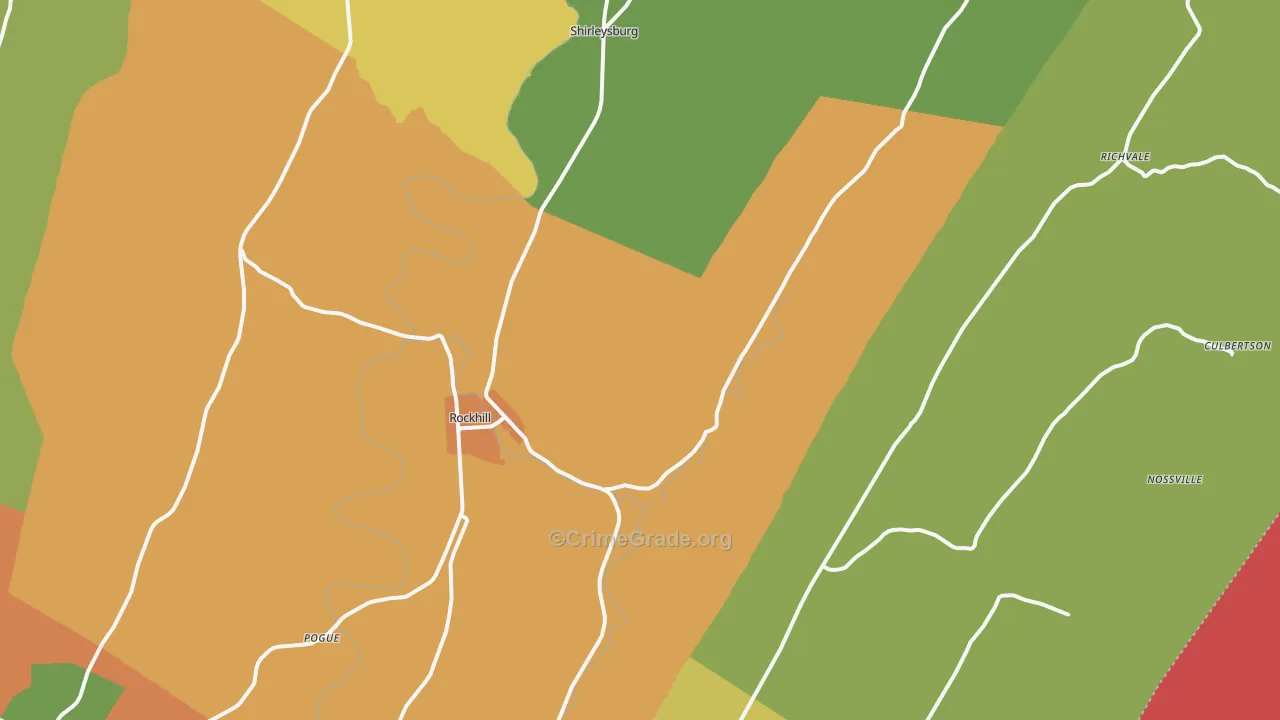 Orbisonia, PA Map of Murder Rates
