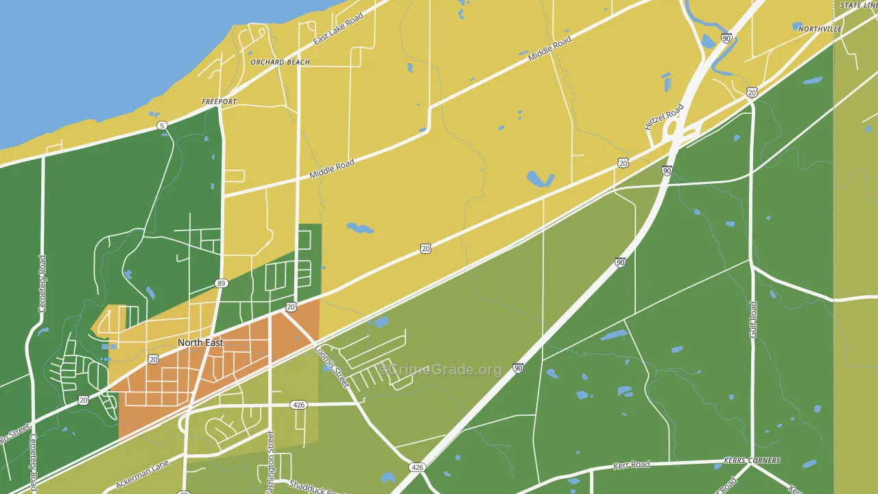 Orchard Beach, PA Map of Murder Rates