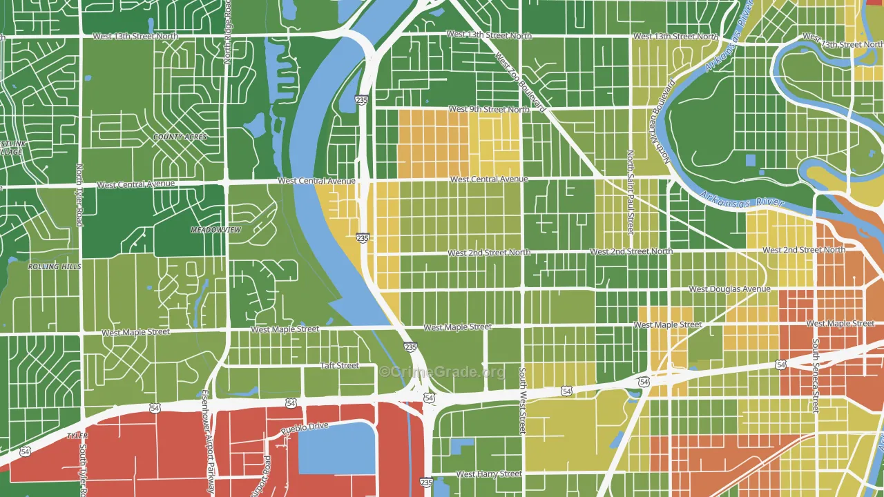 Orchard Breeze, Wichita, KS Map of Murder Rates