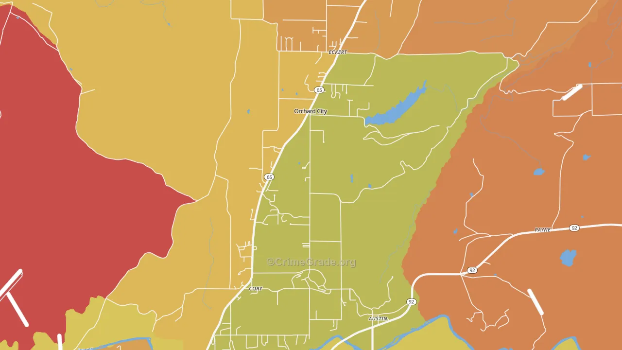 Orchard City, CO Map of Murder Rates