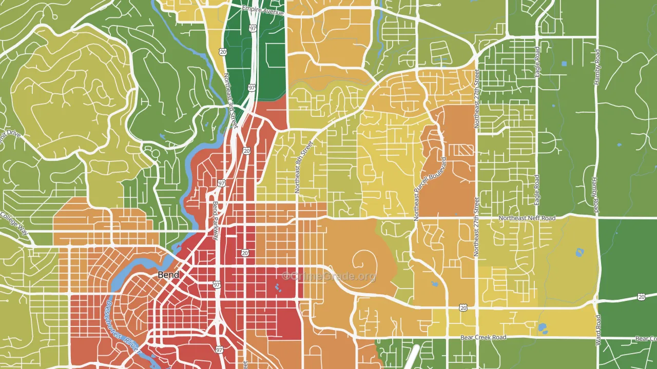Orchard District, Bend, OR Map of Murder Rates