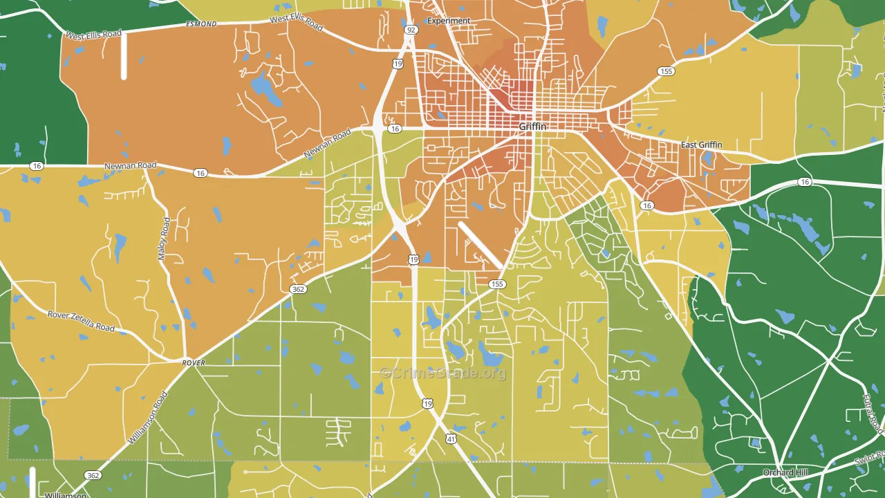 Orchard Hill, GA Map of Murder Rates