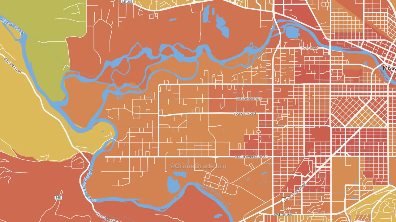 Orchard Homes, MT Map of Murder Rates