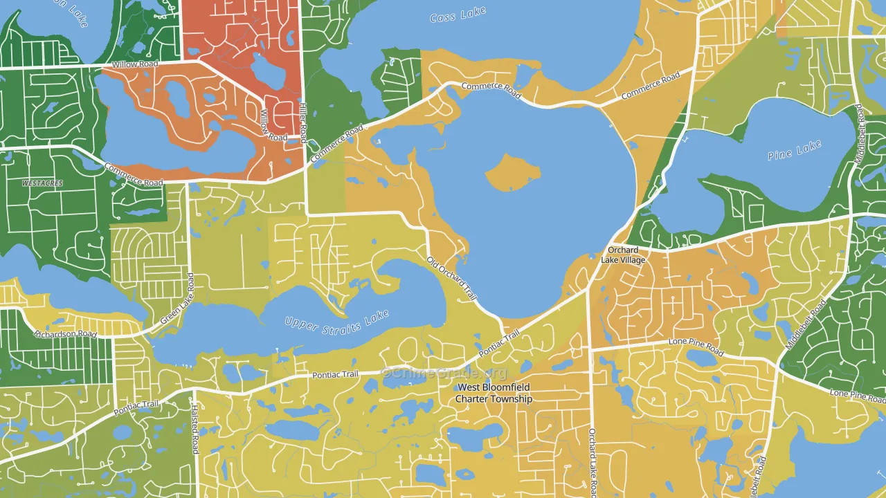 Orchard Lake Village, MI Map of Murder Rates