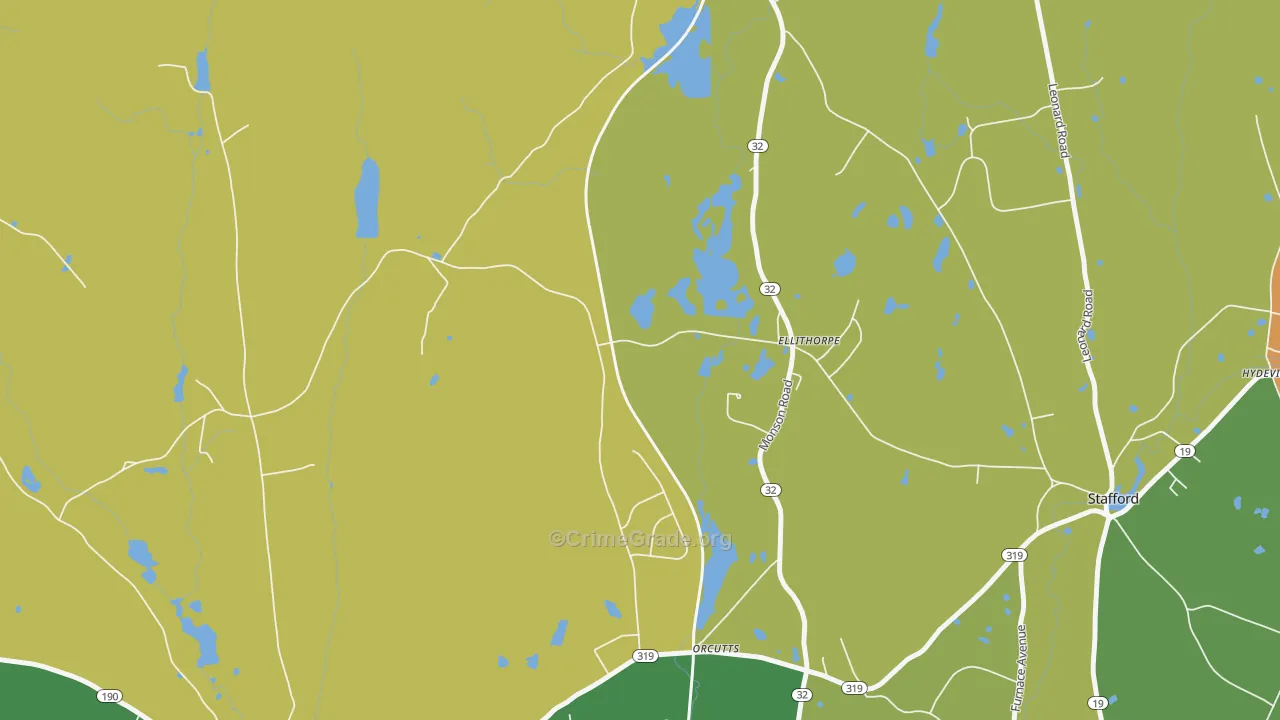 Orcutts, CT Map of Murder Rates