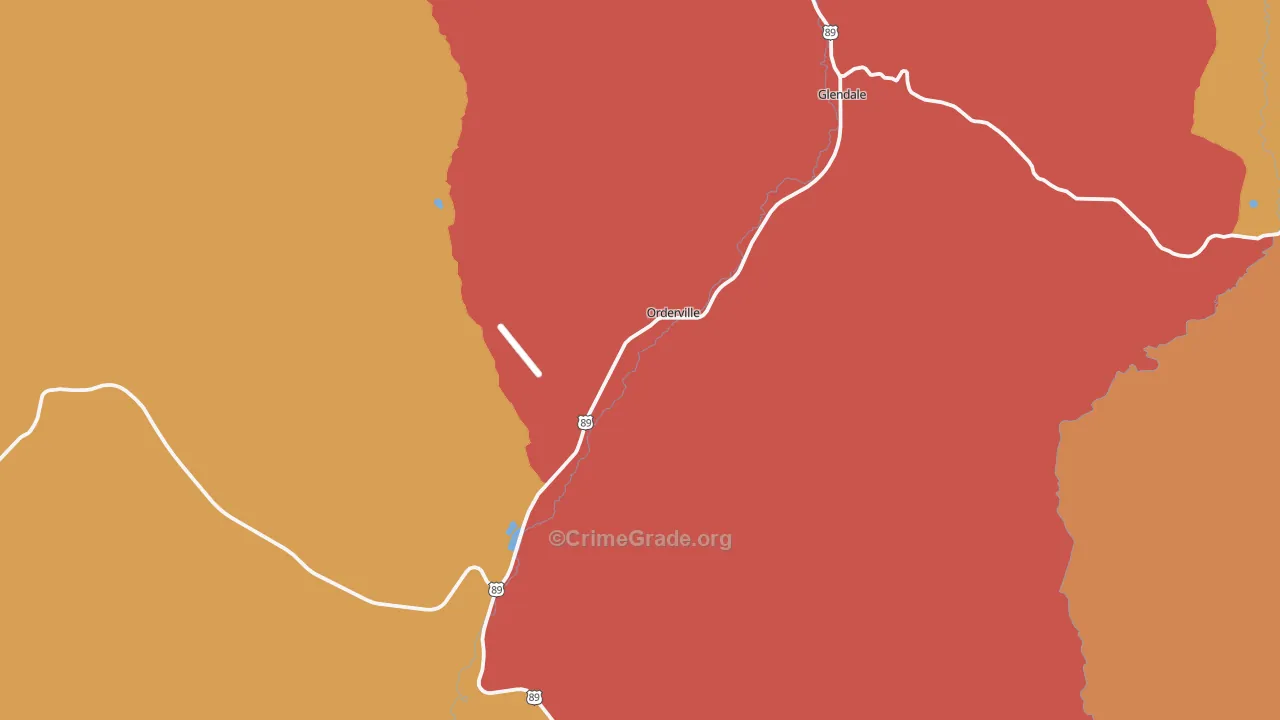 Orderville, UT Map of Murder Rates